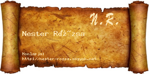 Nester Rózsa névjegykártya
